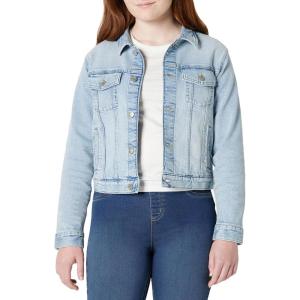 image:imageAmazon Essentials Unisex Kids Medium Stretch RegularFit Denim Trucker Jacket for Boys and GirlsTinted Ice Light Wash