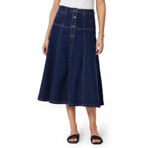 image:imageAmazon Essentials Womens ALine HighRise Denim ButtonDown Midi SkirtDark Midnight Wash