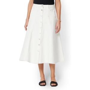 image:imageAmazon Essentials Womens ALine HighRise Denim ButtonDown Midi SkirtWhite