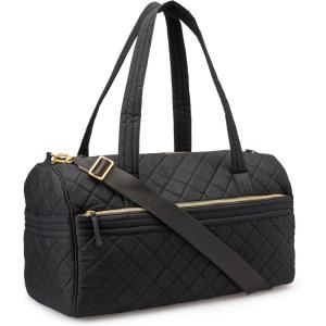 image:imageAmazon Essentials Womens Quilted Weekender Duffel Gym Bag with Trolley Sleeve Navy Paisley One SizeBlack