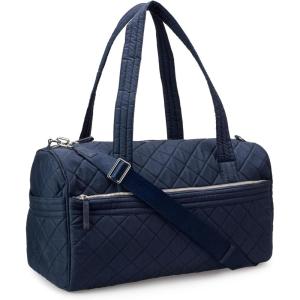 image:imageAmazon Essentials Womens Quilted Weekender Duffel Gym Bag with Trolley Sleeve Navy Paisley One SizeNavy