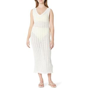 image:imageAmazon Essentials Womens RegularFit Crochet CoverUp DressCream