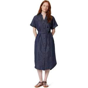 image:imageAmazon Essentials Womens RelaxedFit Short Sleeve ButtonDown Dress with BeltDark Midnight Wash