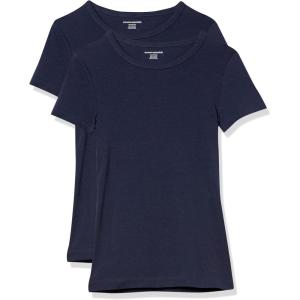 image:imageAmazon Essentials Womens SlimFit ShortSleeve Crewneck TShirt Pack of 2NavyNavy