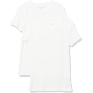 image:imageAmazon Essentials Womens SlimFit ShortSleeve Crewneck TShirt Pack of 2WhiteWhite