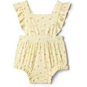 image:imageAmazon Essentials x Sofia Grainge Baby Girls Cotton Sleeveless Romper with RufflesLight Tan Ditsy Flower