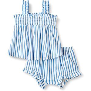 image:imageAmazon Essentials x Sofia Grainge Baby Girls Cotton Sleeveless Shirt and Shorts Play SetBlue Stripe