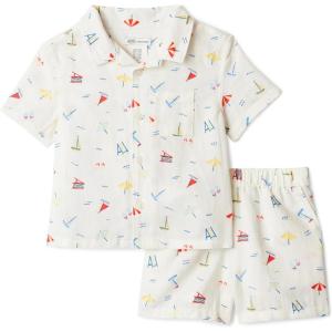image:imageAmazon Essentials x Sofia Grainge Toddlers and Baby Boys Cotton Linen Short Sleeve Shirt amp Shorts Play SetIvory Beach