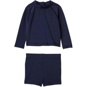 image:imageAmazon Essentials x Sofia Grainge Toddlers and Baby Boys TwoPiece Long Sleeve Rashguard and Shorts SetNavy