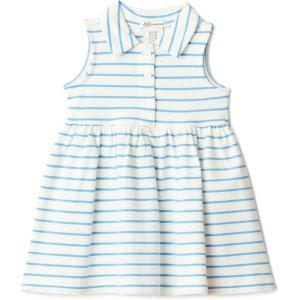 image:imageAmazon Essentials x Sofia Grainge Toddlers and Baby Girls Cotton Pique Sleeveless DressBlue Uneven Thin Stripe