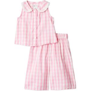 image:imageAmazon Essentials x Sofia Grainge Toddlers and Baby Girls Cotton Sateen Sleeveless Top and Pants Play SetPink Big Gingham