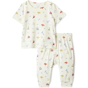image:imageAmazon Essentials x Sofia Grainge Unisex Toddlers and Babies Cotton Knit Short Sleeve Shirt amp Pants SetIvory Beach