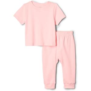 image:imageAmazon Essentials x Sofia Grainge Unisex Toddlers and Babies Cotton Knit Short Sleeve Shirt amp Pants SetPink