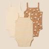 image:imageAmazon Essentials Baby Girls Cotton Sleeveless Bodysuits Baby Clothes Pack of 3Pale PeachStripeLion and Pony