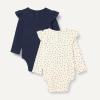 image:imageAmazon Essentials Baby Girls LongSleeved Ruffle BodysuitsNavyDots