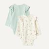 image:imageAmazon Essentials Baby Girls LongSleeved Ruffle BodysuitsPale Mint GreenBees