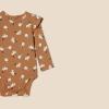 image:imageAmazon Essentials Baby Girls LongSleeved Ruffle BodysuitsPale PeachLion and Pony