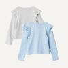 image:imageAmazon Essentials Girls and Toddlers Long Sleeve Ruffle TShirtLight Heather Grey Ditsy Floral