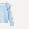 image:imageAmazon Essentials Girls and Toddlers Long Sleeve Ruffle TShirtLight Heather Grey Ditsy Floral