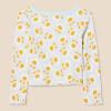 image:imageAmazon Essentials Girls and Toddlers LongSleeve Cropped Rib TopPale Blue Graphic Flower