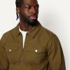 image:imageAmazon Essentials Mens Cotton Canvas ZipFront Trucker JacketDark Brown