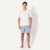 image:imageAmazon Essentials Mens Short Sleeve V Neck T Shirt and Relaxed Fit Cotton Stretch Poplin Shorts Lounge Sleepwear Pajama SetCheckIvory