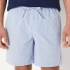 image:imageAmazon Essentials Mens Short Sleeve V Neck T Shirt and Relaxed Fit Cotton Stretch Poplin Shorts Lounge Sleepwear Pajama SetNavyThin Stripe
