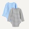 image:imageAmazon Essentials Unisex Babies LongSleeve Cotton Henley Bodysuits Pack of 2Cornflower BlueFrench Stripe