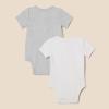 image:imageAmazon Essentials Unisex Babies Short Sleeve Henley Bodysuit Pack of 2IvoryLight Grey Heather