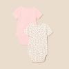 image:imageAmazon Essentials Unisex Babies Short Sleeve Henley Bodysuit Pack of 2Pale PinkDots