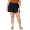 image:imageAmazon Essentials Womens 5 Inseam Drawstring Elastic Waist Linen Blend Summer ShortsBlack