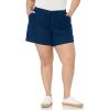 image:imageAmazon Essentials Womens 5 Inseam Drawstring Elastic Waist Linen Blend Summer ShortsDark Blue
