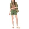 image:imageAmazon Essentials Womens 5 Inseam Drawstring Elastic Waist Linen Blend Summer ShortsMilitary Green