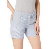 image:imageAmazon Essentials Womens 5 Inseam Drawstring Elastic Waist Linen Blend Summer ShortsWhite Stripe