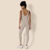 image:imageAmazon Essentials Womens Active Formflex Buttery Soft One Piece Full Length Workout Jumpsuit with BuiltIn BraTaupe