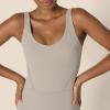 image:imageAmazon Essentials Womens Active Formflex Buttery Soft One Piece Full Length Workout Jumpsuit with BuiltIn BraTaupe