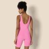 image:imageAmazon Essentials Womens Active Formflex Buttery Soft One Piece Shorts Romper Jumpsuit with BuiltIn BraPink