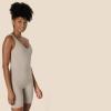 image:imageAmazon Essentials Womens Active Formflex Buttery Soft One Piece Shorts Romper Jumpsuit with BuiltIn BraTaupe