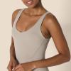 image:imageAmazon Essentials Womens Active Formflex Buttery Soft One Piece Shorts Romper Jumpsuit with BuiltIn BraTaupe