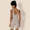 image:imageAmazon Essentials Womens Active Formflex Buttery Soft One Piece Shorts Romper Jumpsuit with BuiltIn BraTaupe