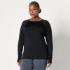 image:imageAmazon Essentials Womens Active Quick Dry Tech Stretch Lightweight LongSleeve Crewneck TShirt Available in Plus SizeBlack