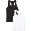 image:imageAmazon Essentials Womens Active Quick Dry Tech Stretch Racerback Scoop Neck Tank Top MultipacksBlackBright White