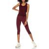 image:imageAmazon Essentials Womens Active Quick Dry Tech Stretch Racerback Scoop Neck Tank Top MultipacksBlackBurgundy Space Dye