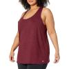 image:imageAmazon Essentials Womens Active Quick Dry Tech Stretch Racerback Scoop Neck Tank Top MultipacksBlackBurgundy Space Dye