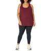 image:imageAmazon Essentials Womens Active Quick Dry Tech Stretch Racerback Scoop Neck Tank Top MultipacksBlackBurgundy Space Dye
