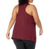 image:imageAmazon Essentials Womens Active Quick Dry Tech Stretch Racerback Scoop Neck Tank Top MultipacksBlackBurgundy Space Dye