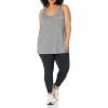 image:imageAmazon Essentials Womens Active Quick Dry Tech Stretch Racerback Scoop Neck Tank Top MultipacksBlackDark Grey Space Dye