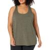 image:imageAmazon Essentials Womens Active Quick Dry Tech Stretch Racerback Scoop Neck Tank Top MultipacksBlackOlive Space Dye