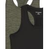 image:imageAmazon Essentials Womens Active Quick Dry Tech Stretch Racerback Scoop Neck Tank Top MultipacksBlackOlive Space Dye