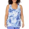 image:imageAmazon Essentials Womens Active Quick Dry Tech Stretch Racerback Scoop Neck Tank Top MultipacksNavyWhite Tie Dye